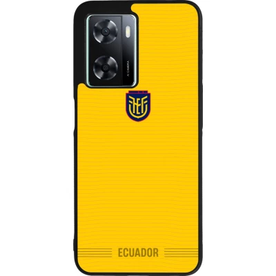 Coque OPPO A57 5G - Silicone rigide noir Maillot de football Équateur 2026 personnalisable