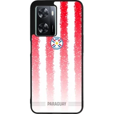 Coque OPPO A57 5G - Silicone rigide noir Maillot de football Paraguay 2026 personnalisable