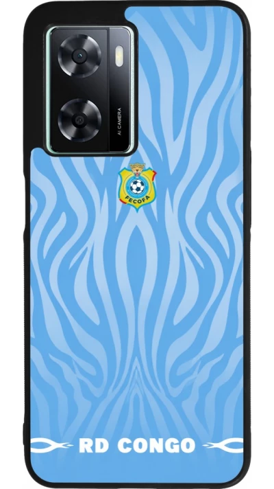Coque OPPO A57 5G - Silicone rigide noir Maillot de football RD Congo 2026 personnalisable