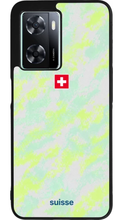 Coque OPPO A57 5G - Silicone rigide noir Maillot de football Suisse Away 2026 personnalisable