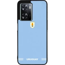Coque OPPO A57 5G - Silicone rigide noir Maillot de football Uruguay 2026 personnalisable