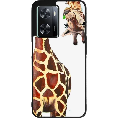 Coque OPPO A57 5G - Silicone rigide noir Giraffe Fit