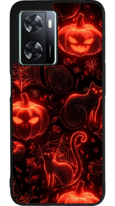 Coque OPPO A57 5G - Silicone rigide noir Halloween 2026 Pattern Halloween