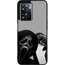 Coque OPPO A57 5G - Silicone rigide noir Halloween 2026 Scream and Michael Myers