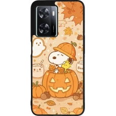 Coque OPPO A57 5G - Silicone rigide noir Halloween 2026 Snoopy Halloween