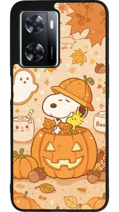 Coque OPPO A57 5G - Silicone rigide noir Halloween 2026 Snoopy Halloween