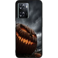 Coque OPPO A57 5G - Silicone rigide noir Halloween 2026 The Wicked Pumpkin