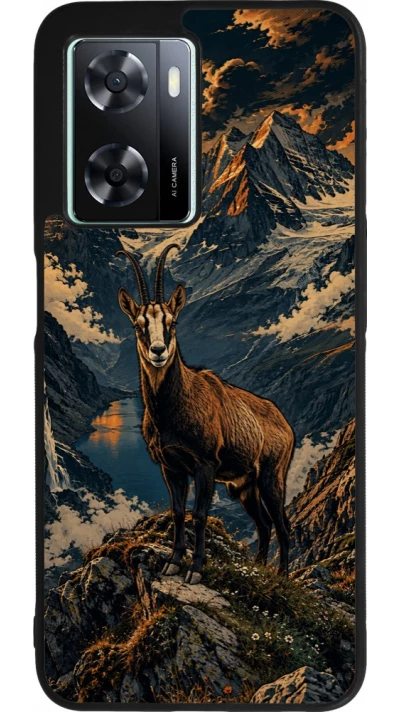 Coque OPPO A57 5G - Silicone rigide noir Linocut Chamois