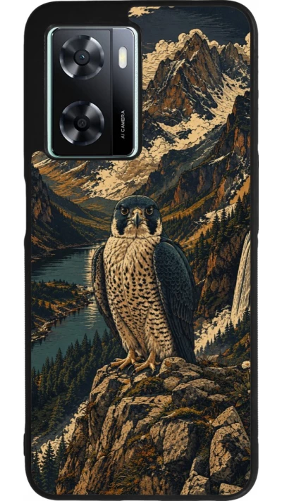 Coque OPPO A57 5G - Silicone rigide noir Linocut Faucun pèlerin
