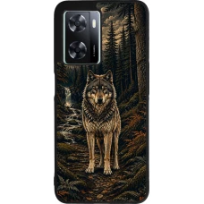 OPPO A57 5G Case Hülle - Silikon schwarz Linocut Wold