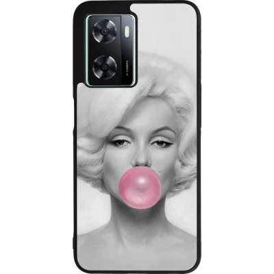 OPPO A57 5G Case Hülle - Silikon schwarz Marilyn Bubble