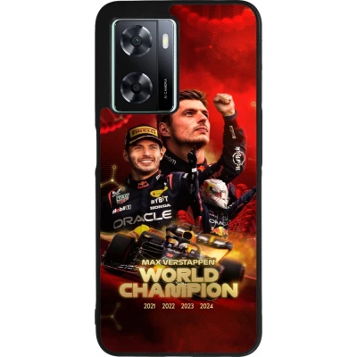 Coque OPPO A57 5G - Silicone rigide noir Max Verstappen Champion 2023