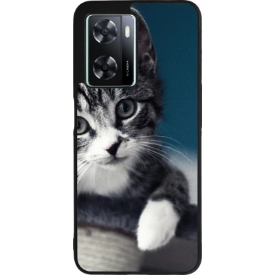 Coque OPPO A57 5G - Silicone rigide noir Meow 23