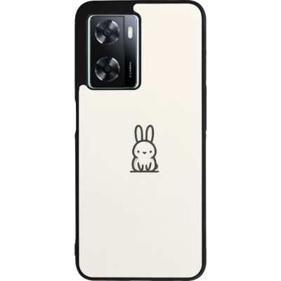 Coque OPPO A57 5G - Silicone rigide noir Minimal bunny cutie