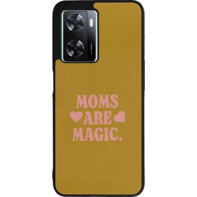 Coque OPPO A57 5G - Silicone rigide noir Mom 2026 Are Magic