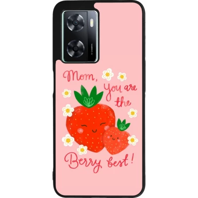 Coque OPPO A57 5G - Silicone rigide noir Mom 2026 Berry best