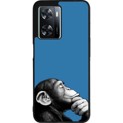 Coque OPPO A57 5G - Silicone rigide noir Monkey Pop Art