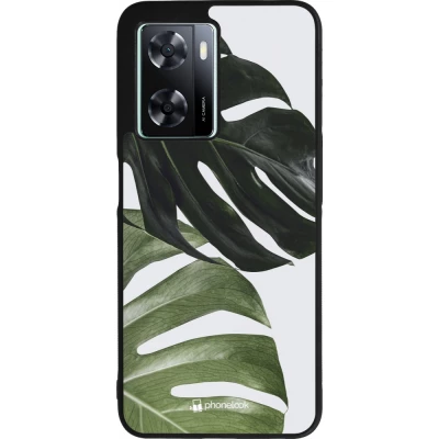 Coque OPPO A57 5G - Silicone rigide noir Monstera Plant
