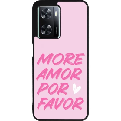 Coque OPPO A57 5G - Silicone rigide noir More amor porfavor