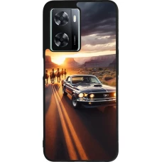 Coque OPPO A57 5G - Silicone rigide noir Mustang 69 Grand Canyon