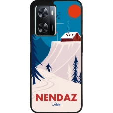 Coque OPPO A57 5G - Silicone rigide noir Nendaz Cabane Ski