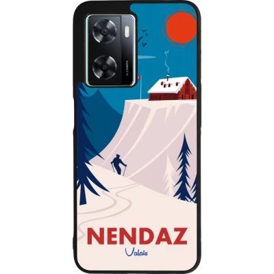 OPPO A57 5G Case Hülle - Silikon schwarz Nendaz Cabane Ski