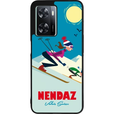 OPPO A57 5G Case Hülle - Silikon schwarz Nendaz Ski Downhill
