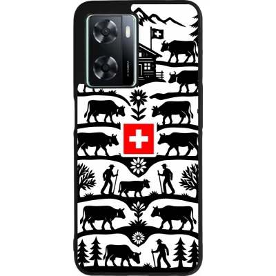 Coque OPPO A57 5G - Silicone rigide noir Poya Suisse 3