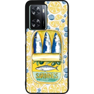 Coque OPPO A57 5G - Silicone rigide noir Sardines in oil 2026