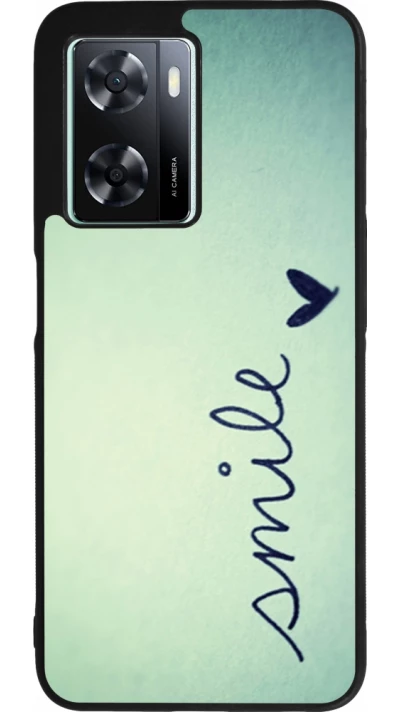 OPPO A57 5G Case Hülle - Silikon schwarz Smile