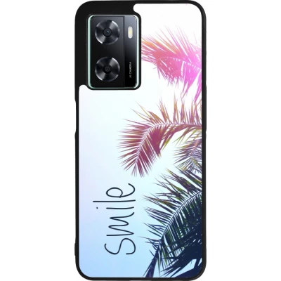 Coque OPPO A57 5G - Silicone rigide noir Smile 05