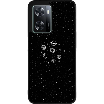 Coque OPPO A57 5G - Silicone rigide noir Space Doodle
