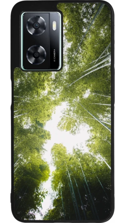OPPO A57 5G Case Hülle - Silikon schwarz Spring 23 forest blue sky