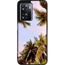 OPPO A57 5G Case Hülle - Silikon schwarz Summer 2023 palm tree vibe