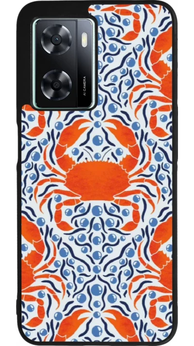 Coque OPPO A57 5G - Silicone rigide noir Crabs and pearls Summer 2026