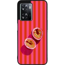 Coque OPPO A57 5G - Silicone rigide noir Passion fruit Summer 2026