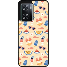 Coque OPPO A57 5G - Silicone rigide noir Pattern Summer 2026