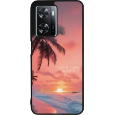 Coque OPPO A57 5G - Silicone rigide noir Watch more sunsets Summer 2026
