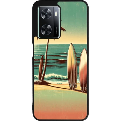 Coque OPPO A57 5G - Silicone rigide noir Surf Paradise