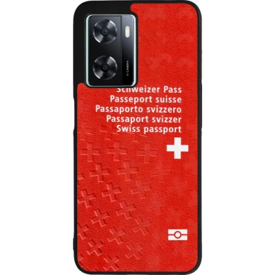 Coque OPPO A57 5G - Silicone rigide noir Swiss Passport