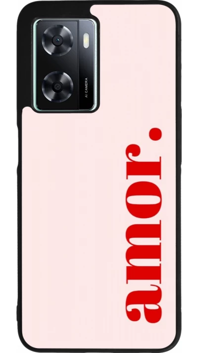 Coque OPPO A57 5G - Silicone rigide noir Valentine 2024 amor