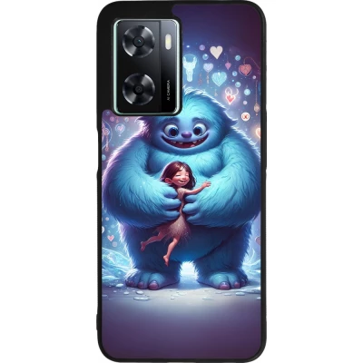 OPPO A57 5G Case Hülle - Silikon schwarz Valentin 2024 Flauschige Liebe
