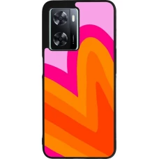 Coque OPPO A57 5G - Silicone rigide noir Valentine 2024 heart gradient