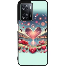 OPPO A57 5G Case Hülle - Silikon schwarz Valentin 2025 Schick