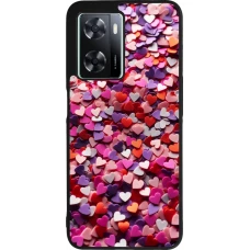 Coque OPPO A57 5G - Silicone rigide noir Valentine 2025 Confetti