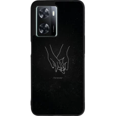 OPPO A57 5G Case Hülle - Silikon schwarz Valentine 2023 hands forever