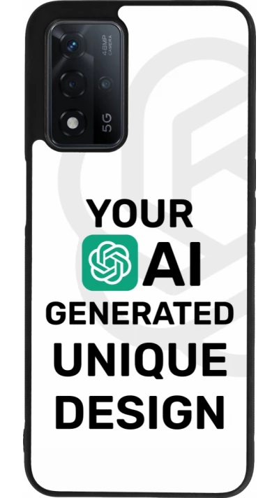 Coque OPPO A93s 5G - Silicone rigide noir Unique au monde générée par intelligence artificielle (AI) avec vos idées