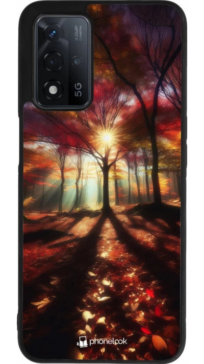 OPPO A93s 5G Case Hülle - Silikon schwarz Herbstlicher goldener Glanz