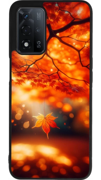 OPPO A93s 5G Case Hülle - Silikon schwarz Herbst Magisch Orange