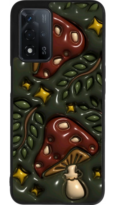 Coque OPPO A93s 5G - Silicone rigide noir Autumn 26 3D mushrooms